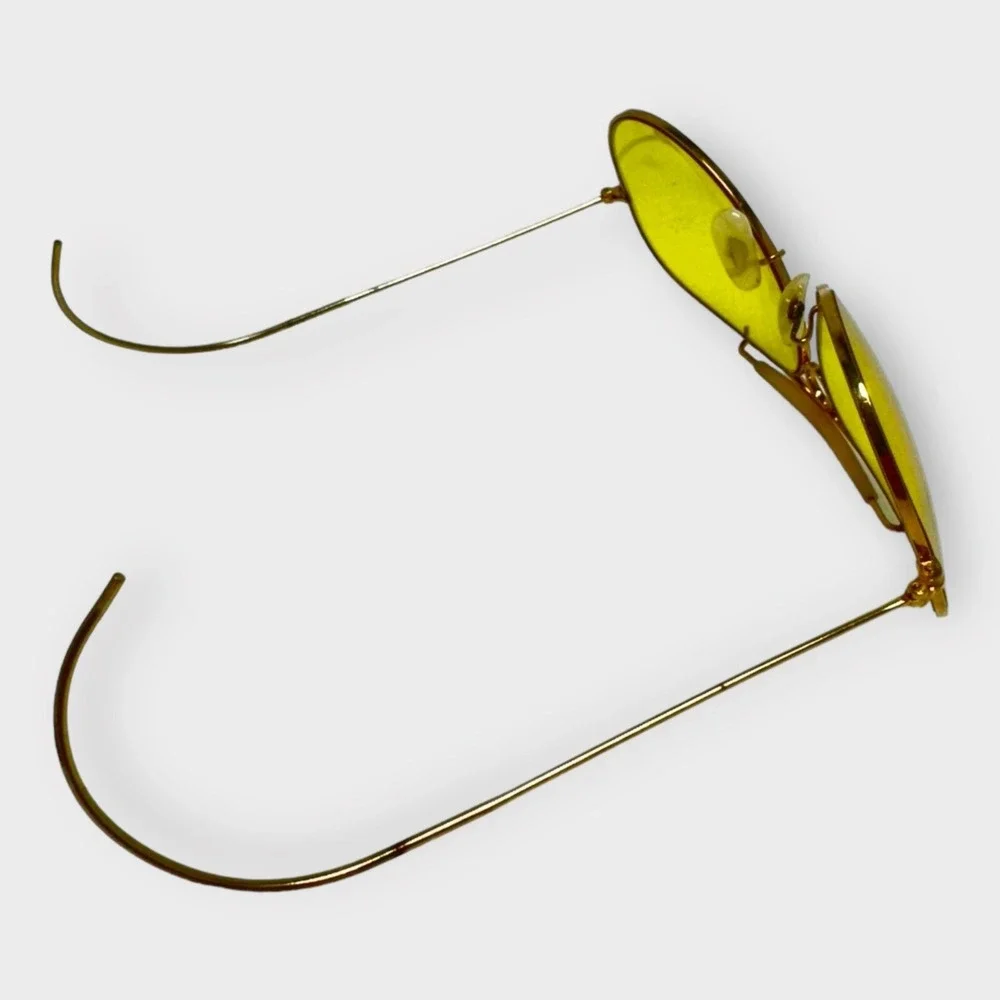 1960s VINTAGE RAY-BAN BULLET HOLE SHOOTING AVIATOR SUNGLASSES USA GOLD‎ TONE